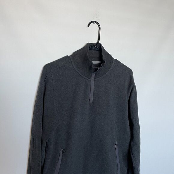 Mack Weldon Sweater Mens Small Gray 1/4 Zip Mock Neck Pullover Cotton Stretch - Picture 2 of 8